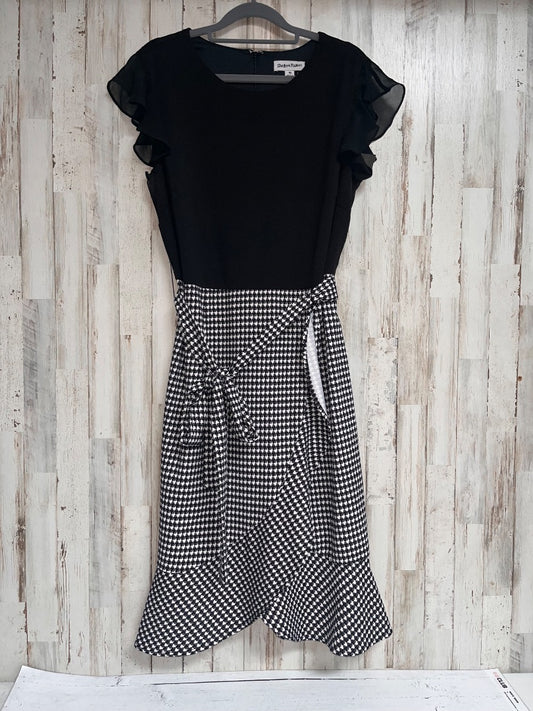 BLACK SHELBY & PALMER SZ16 HOUNDSTOOTH DRESS, LADIES XL