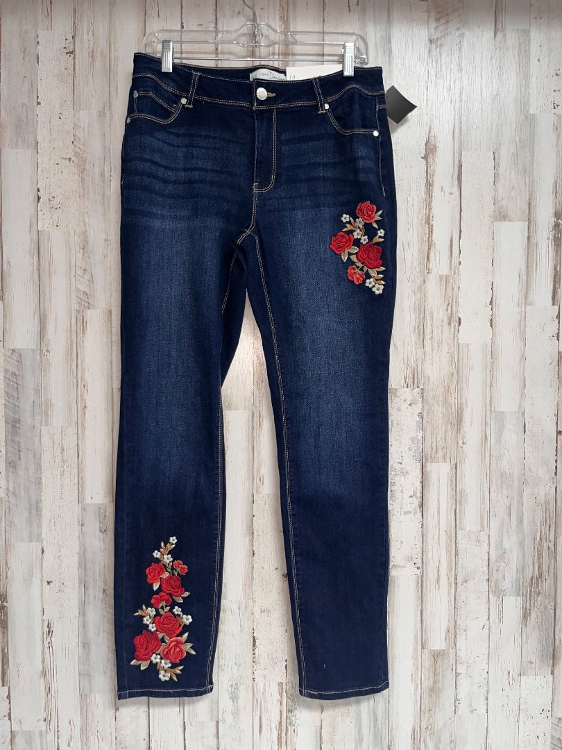 DENIM CATO SZ10 FLOWER MID RISE JEANS, LADIES L