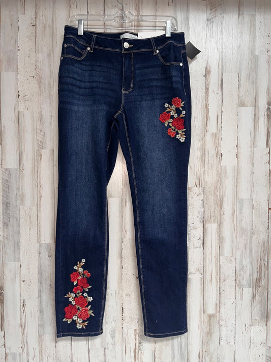 DENIM CATO SZ10 FLOWER MID RISE JEANS, LADIES L
