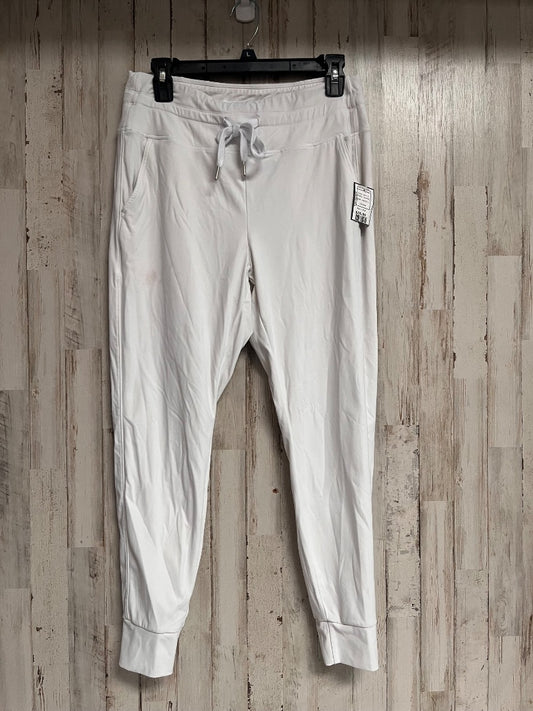 WHITE HALARA DRAWSTRING JOGGERS, LADIES L