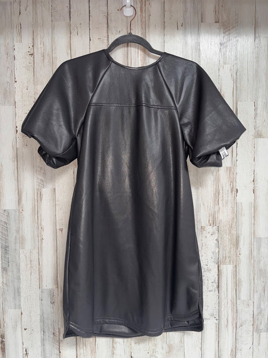GREY THML FAUX LEATHER PUFF SLEEVE DRESS, LADIES XS