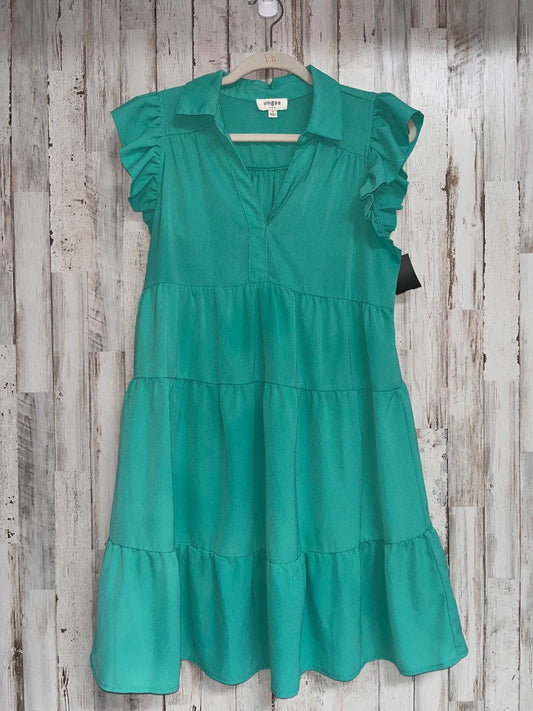GREEN UMGEE COLLAR TIER DRESS, LADIES S