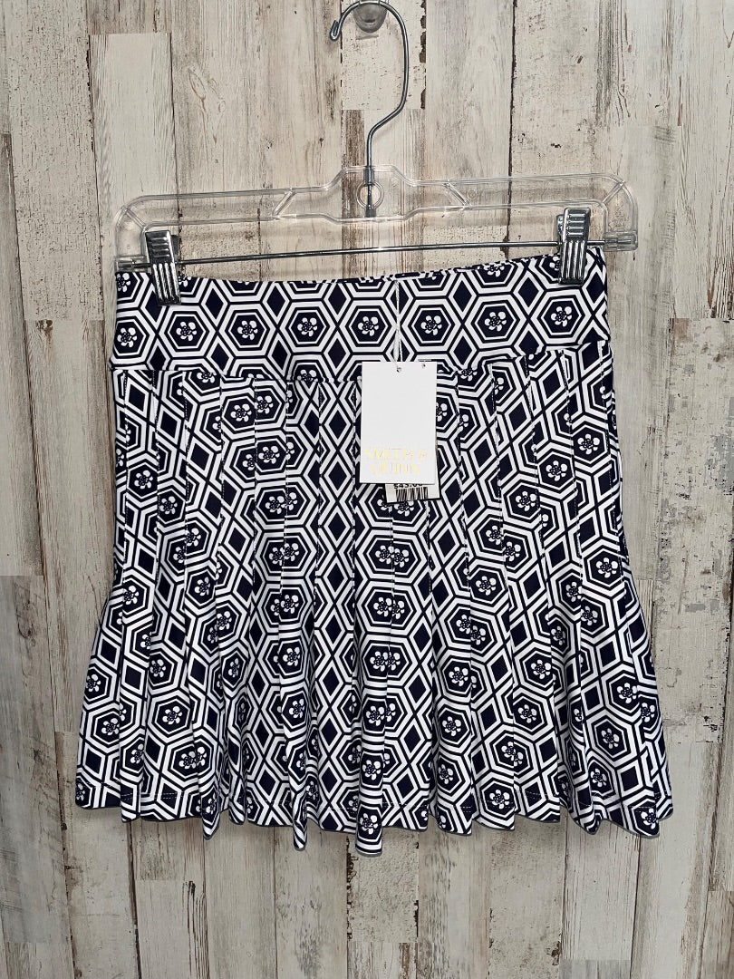 NAVY/WHITE SMITH & QUINN NEW GEOMETRIC PLEATED SKORT, LADIES XS