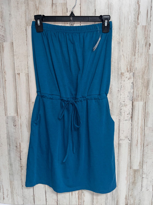 TEAL  COTTON STRAPLESS DRESS, LADIES S