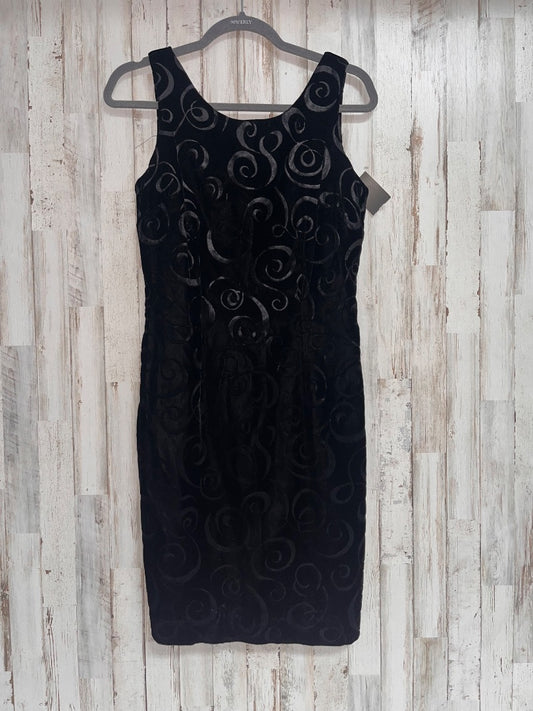 BLACK ALTHUSER SZ 6 VELVET SWIRL PRINT DRESS, LADIES M