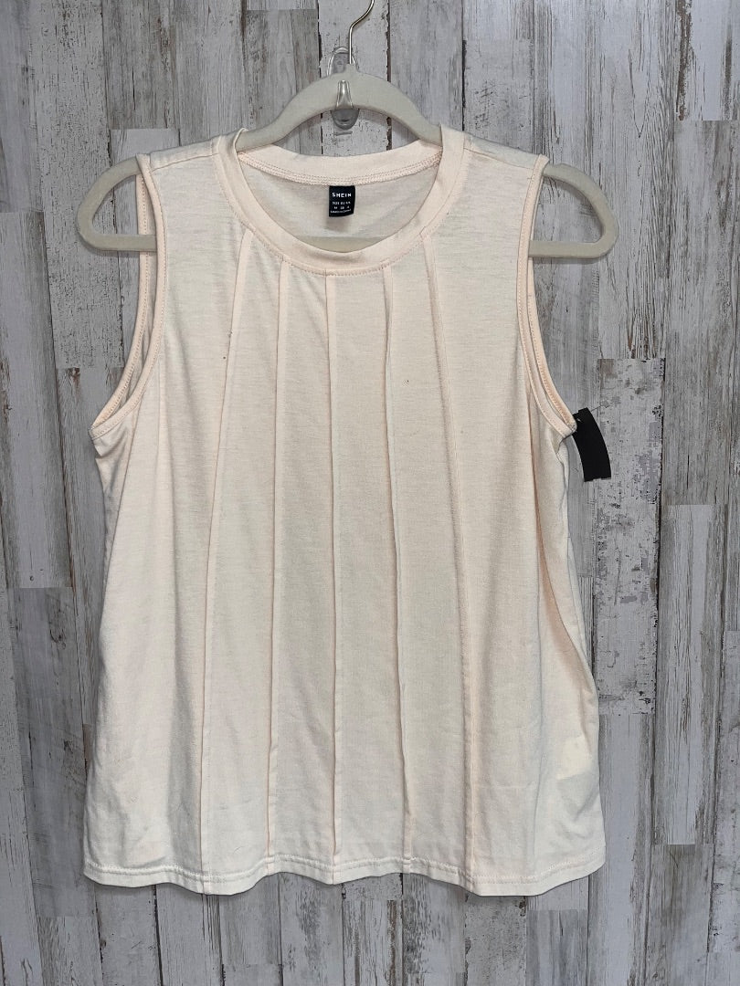 IVORY SHEIN PLEATED TANK, LADIES M
