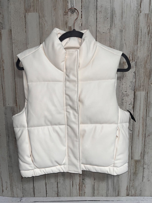 OFF WHITE CI SONO FAUX LEATHER PUFFER VEST, LADIES L
