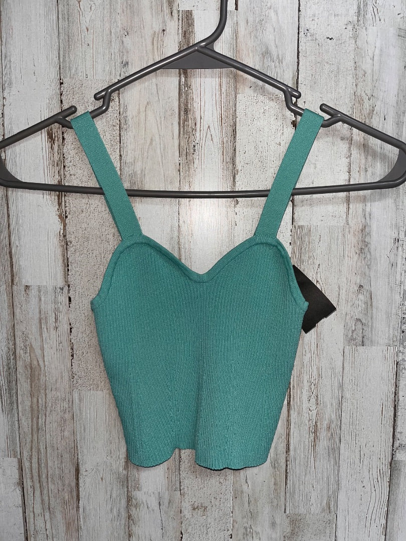 TEAL ALTARD STATE RIBBED KNIT CROP TANK, LADIES XS