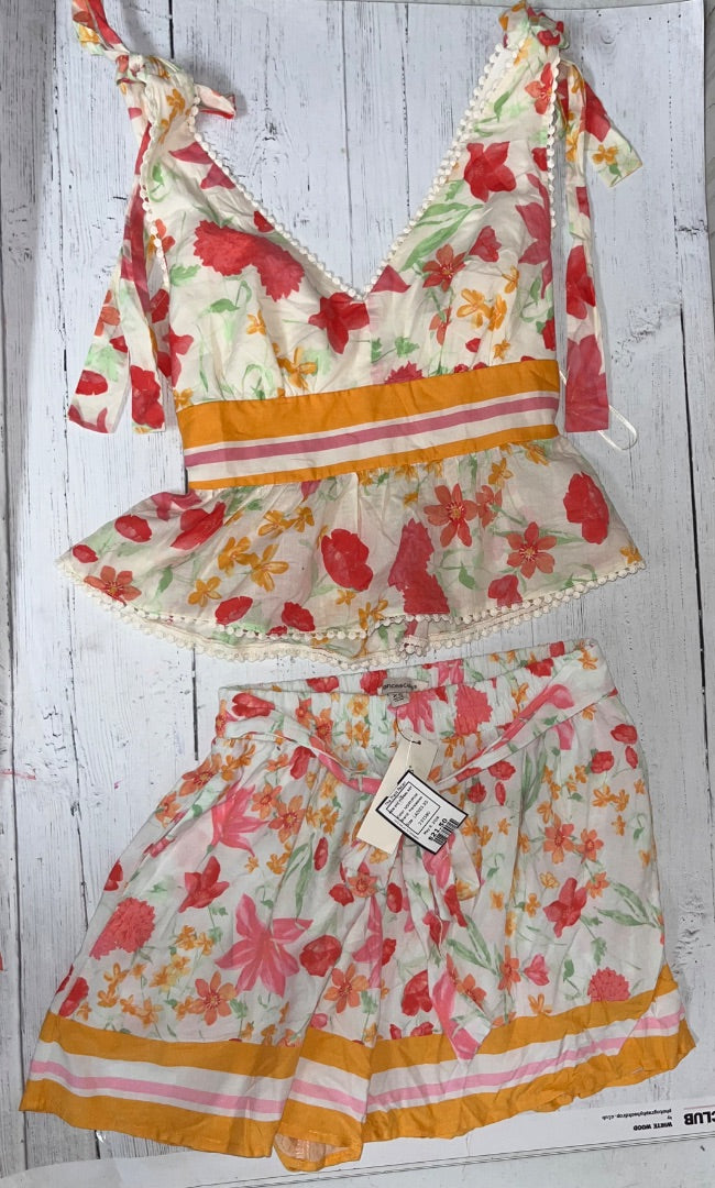 IVORY/PINK Francescas NEW 2PC FLORAL SET, LADIES XS
