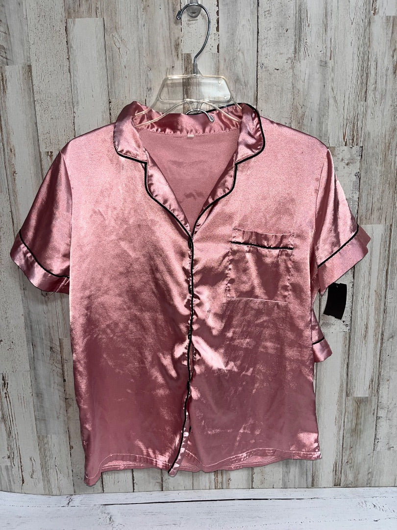 PINK/BLACK  SATIN PJ SET, LADIES XS