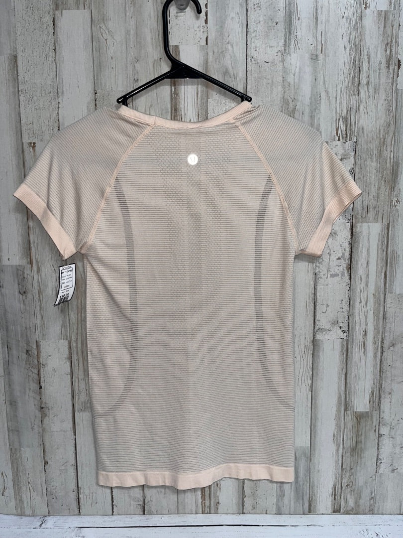 PEACH LULULEMON SZ 4 TECH TEE, LADIES S