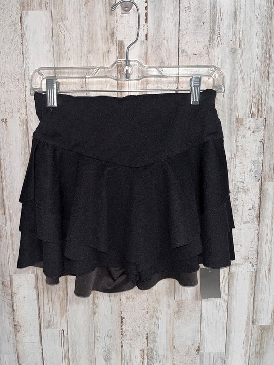 BLACK SHEIN RUFFLE FLUTTER SHORTS, LADIES M