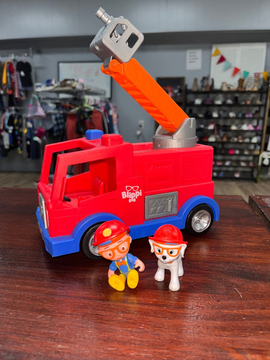 RED BLIPPI FIRETRUCK AND CHARACTERS, TOYS