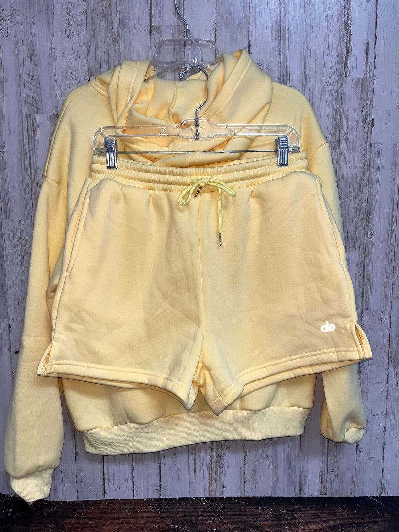 YELLOW INSPIRED 2PC LOGO HOODIE SET, LADIES L