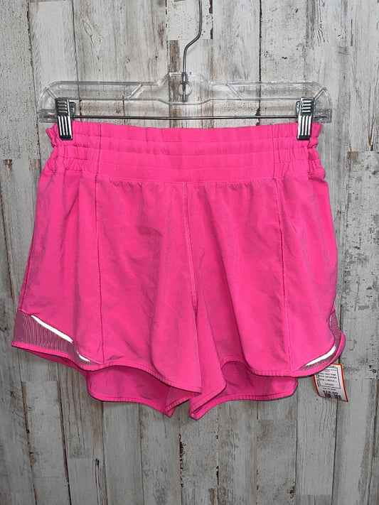 HOT PINK LULULEMON SZ 10 TALL DRY FIT SHORTS, LADIES L