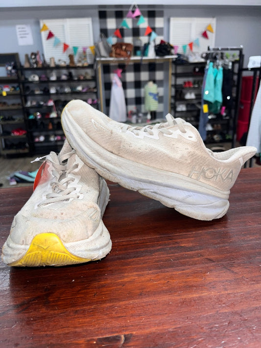 GREY HOKA CLIFTON 9 SNEAKERS, SHOES A7.5