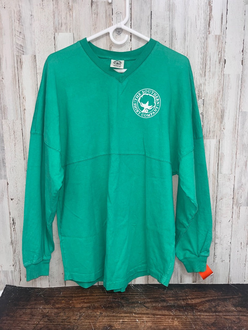 GREEN SOUTHERN SHIRT LOGO LONG SLEEVE TEE, LADIES M