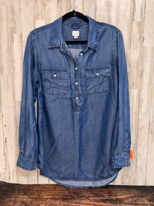 DENIM A NEW DAY CHAMBRAY BUTTON UP, LADIES L