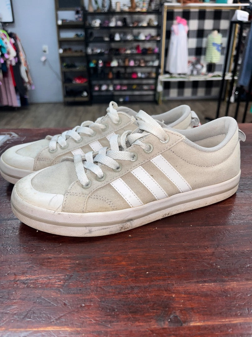 GREY/WHITE ADIDAS CANVAS SNEAKERS, SHOES A6