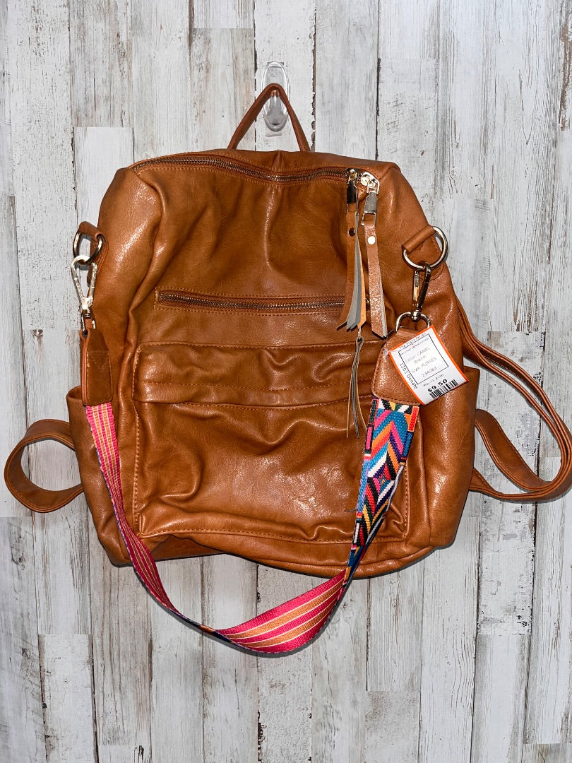 CAMEL  PRINT STRAP BACKPACK PURSE, PURSES