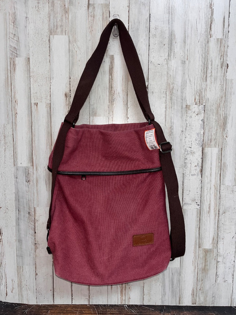 MAROON TRAVISTAR CANVAS TOTE PURSE