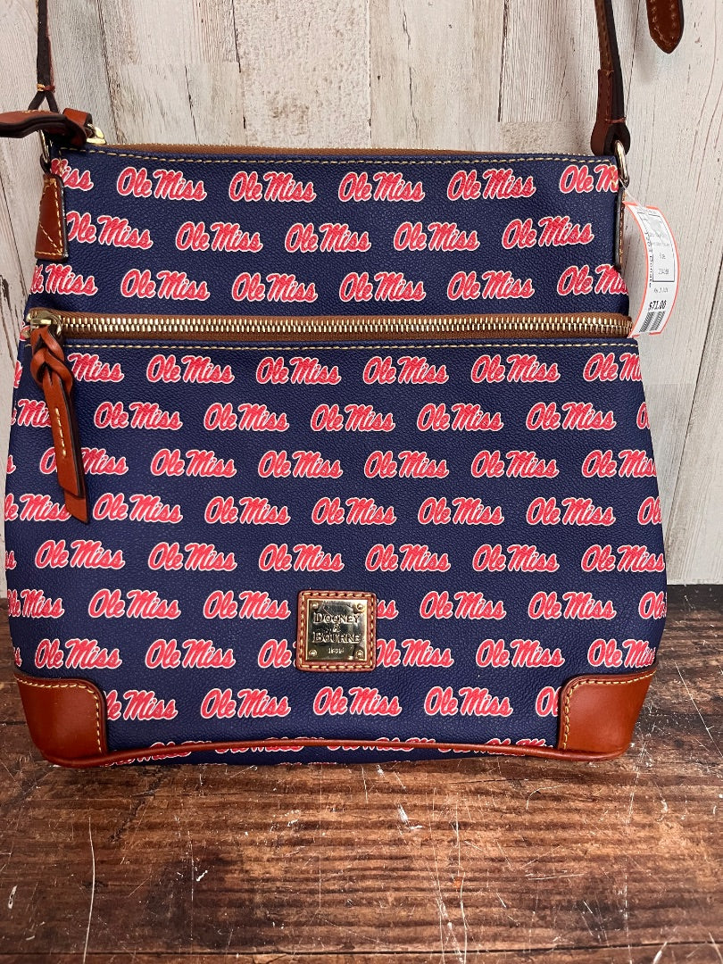 NAVY/RED DOONEY & BOURKE OLE MISS LEATHER CROSSBODY
