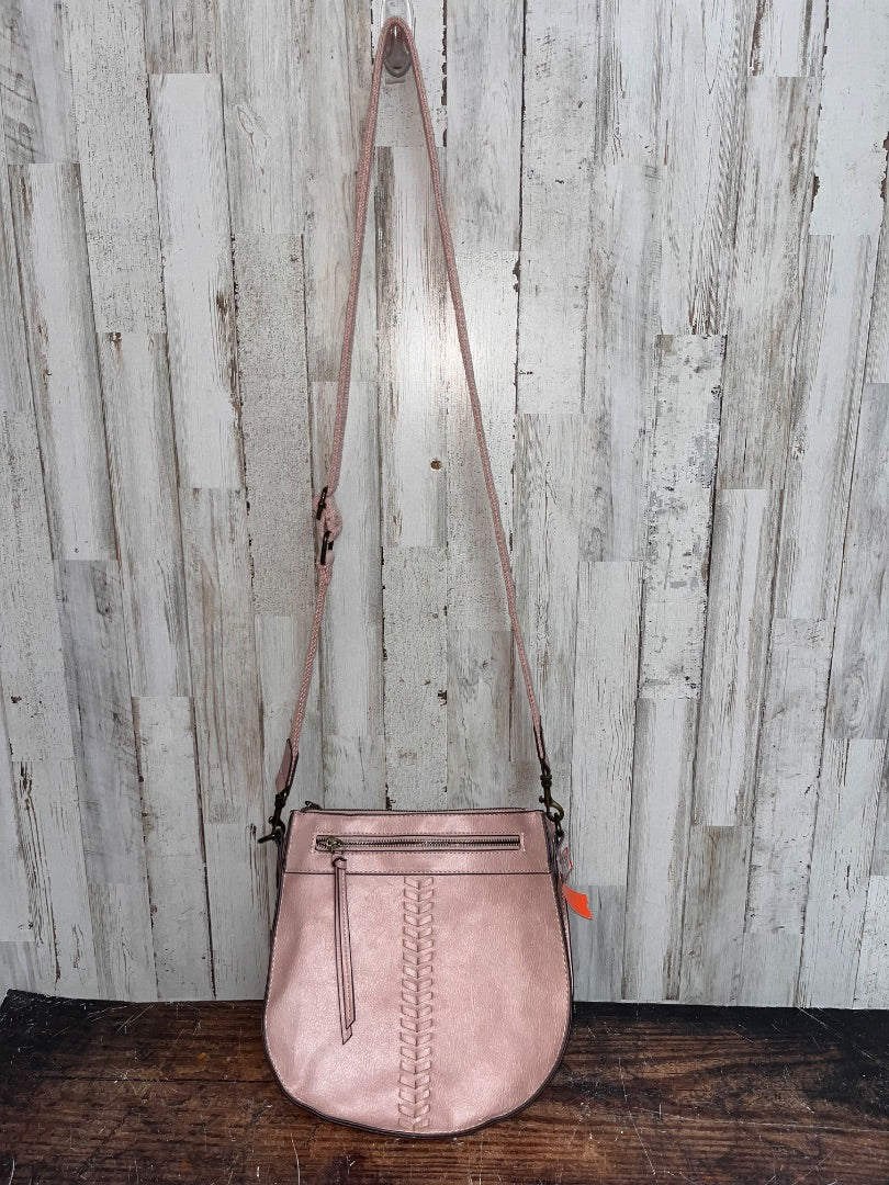 PINK  BRAIDED DETAIL CROSSBODY PURSE