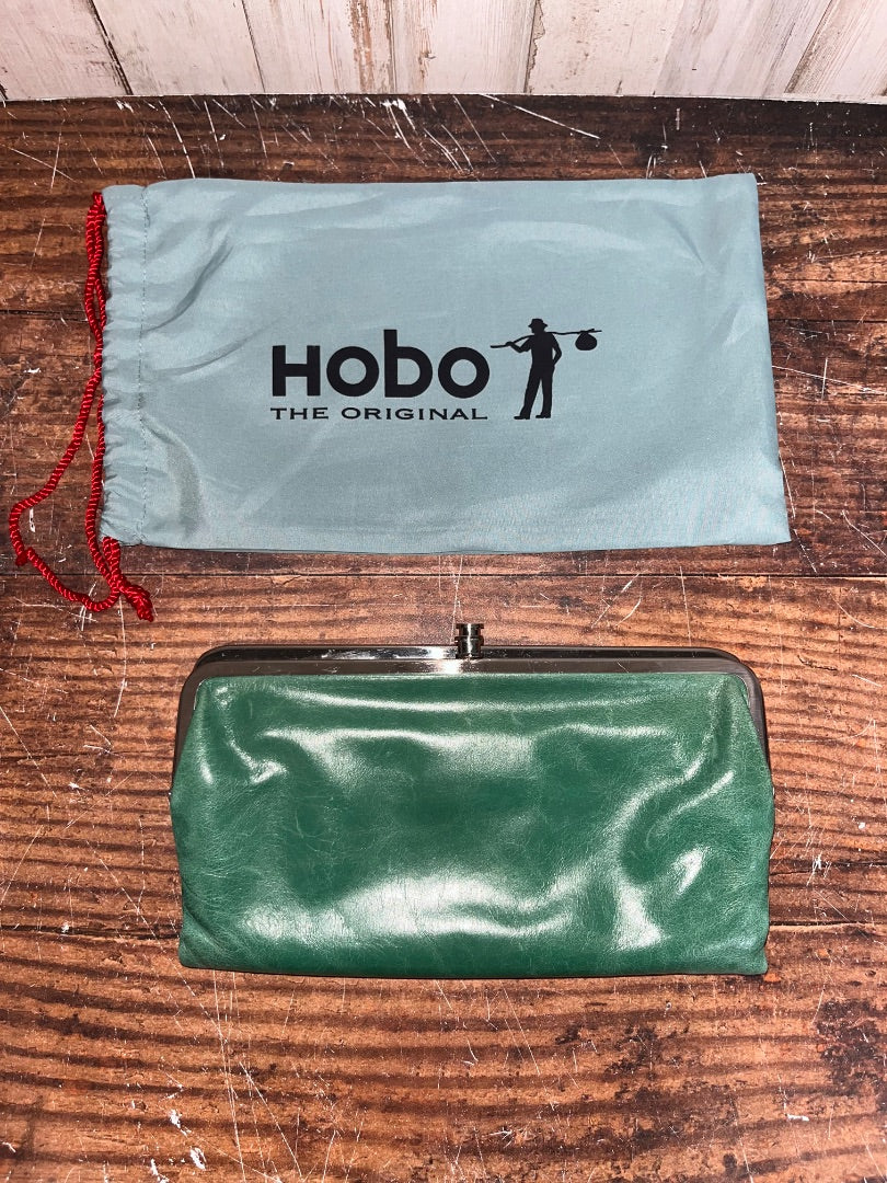 GREEN HOBO DOUBLE FOLD CLUTCH WALLET