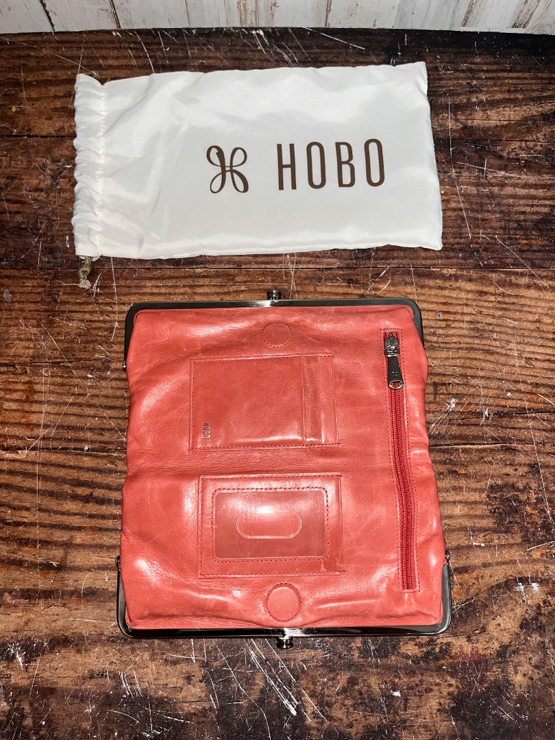 SALMON HOBO DOUBLE FOLD CLUTCH WALLET