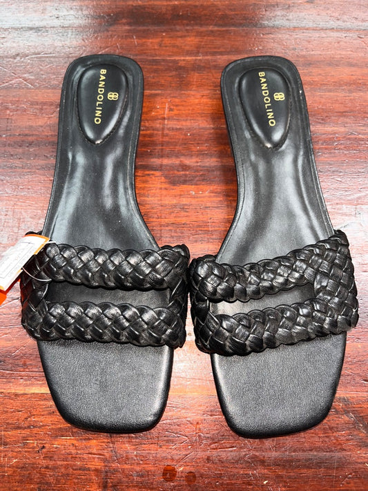 BLACK BANDILINO BRAIDED STRAP SANDALS, SHOES A9