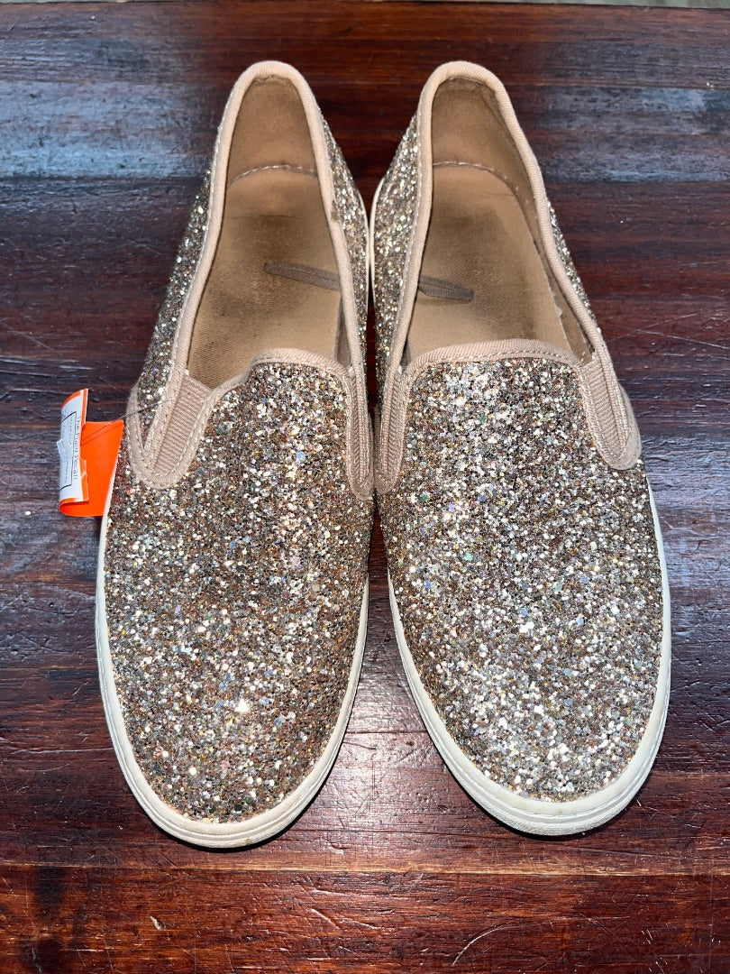GOLD  GLITTER SLIP ON SNEAKERS, SHOES A9