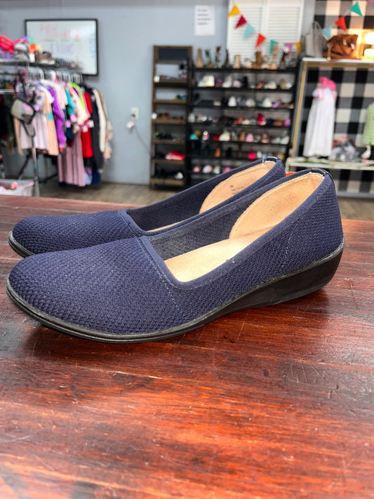NAVY STRIDE SLIP ON KNIT SHOES, SHOES A8