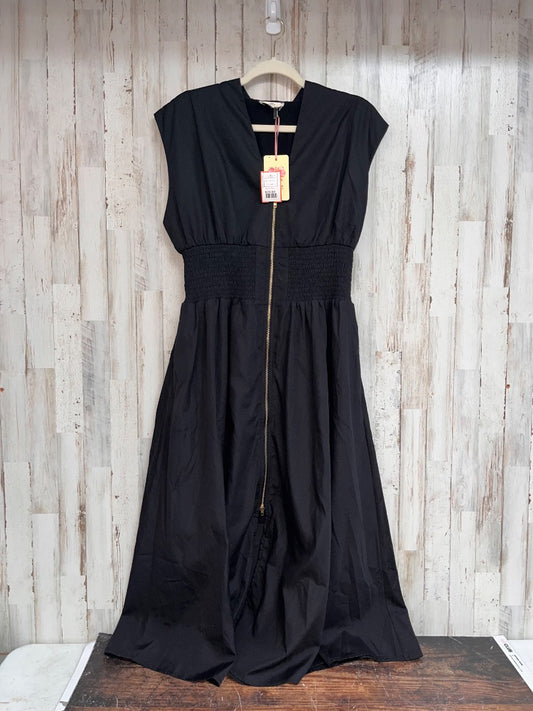 BLACK ENTRO NEW ZIP SMOCK WAIST DRESS, LADIES L