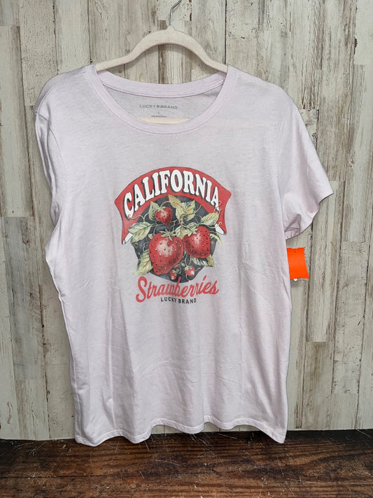 PINK LUCKY BRAND CALI STRAWBERRIES TEE, LADIES L