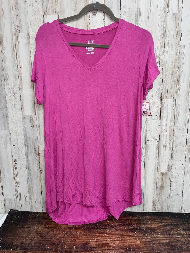 PURPLE HUE SOFT V NECK TEE, LADIES L