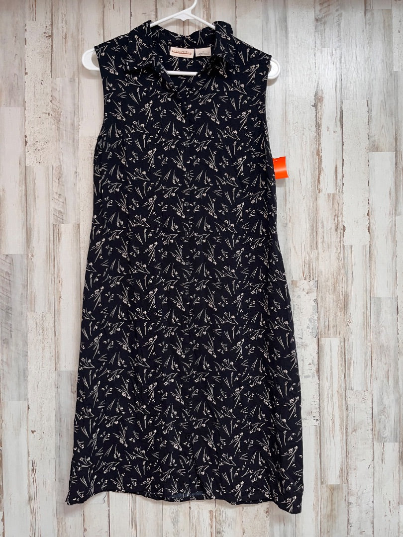 BLACK EXPRESSION FLOWER PRINT BUTTON UP DRESS, LADIES L