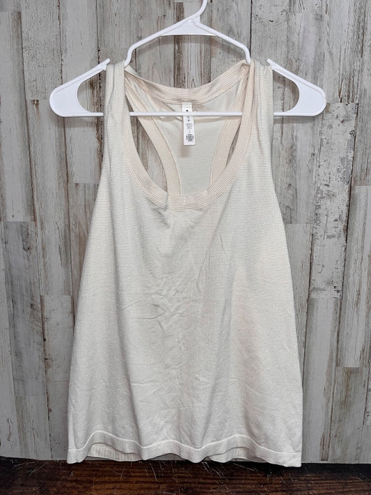 IVORY/SILVER ATHLETA WAFFLE TEXTURED TANK, LADIES XL