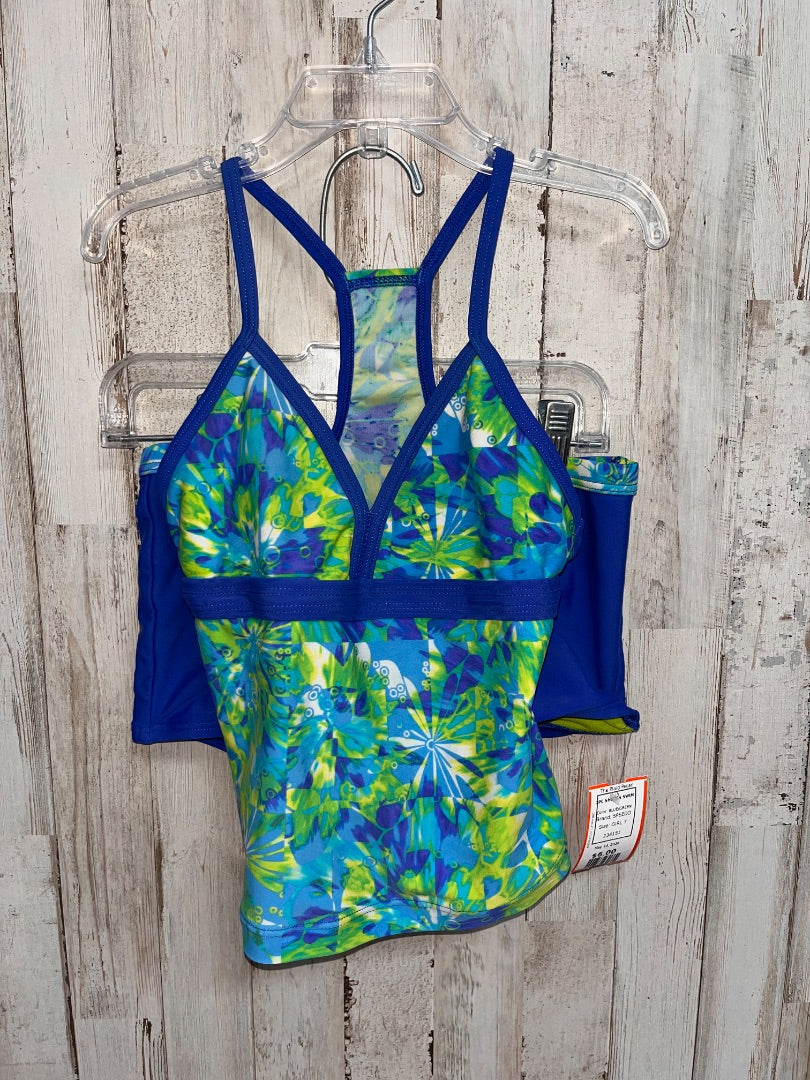 BLUE/GREEN SPEEDO 2PC SHORTS SWIM, GIRL 7