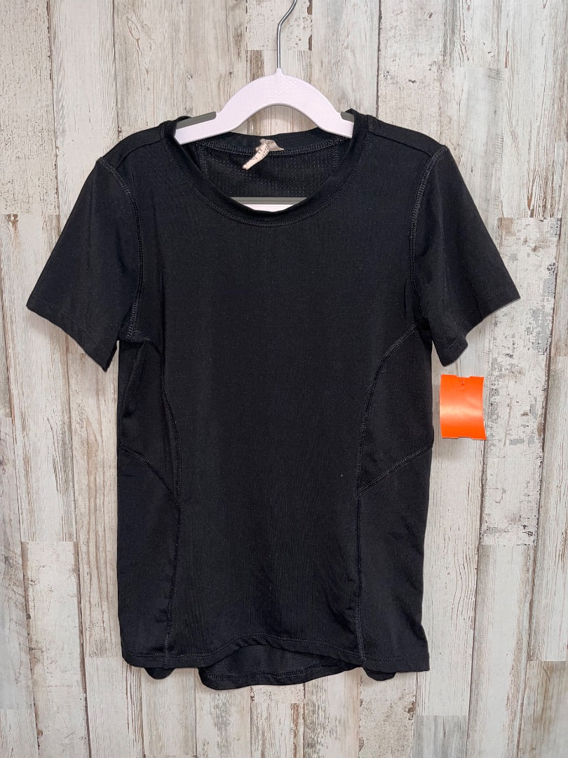 BLACK DANSKIN DRY FIT ATHLETIC TEE, GIRL 7/8