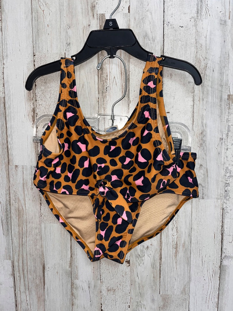 TAN OLD NAVY 2PC LEOPARD SWIM, GIRL 8