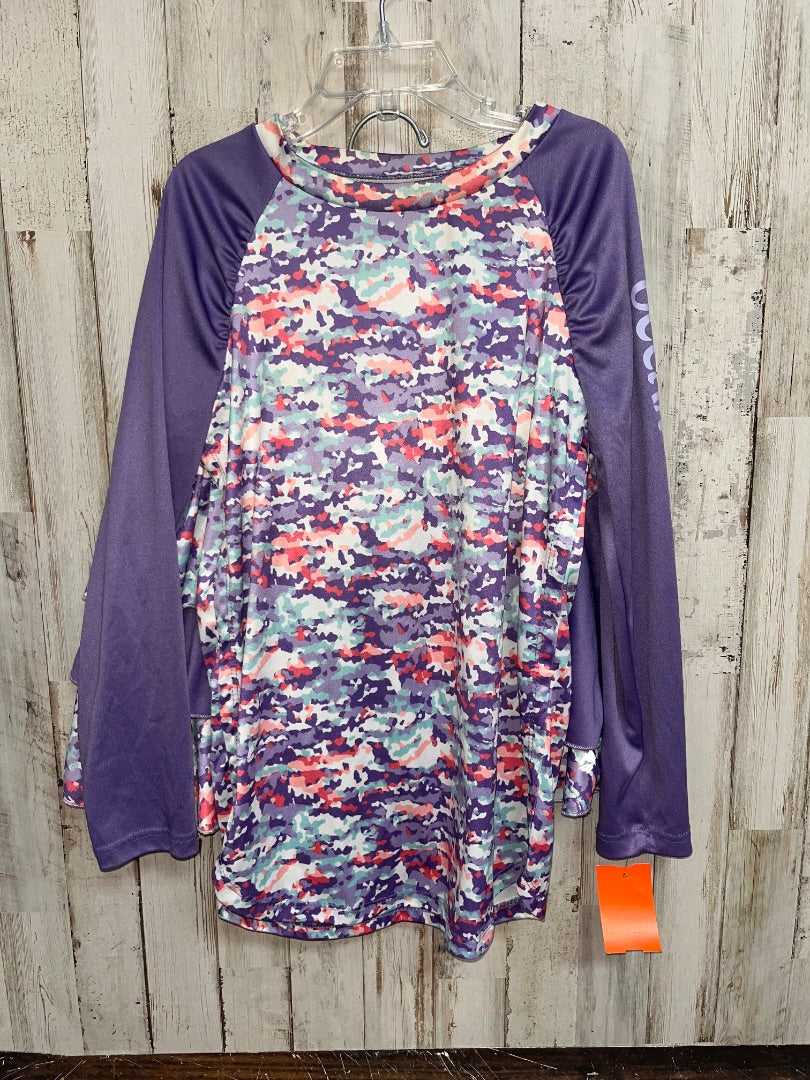 PURPLE OCEAN + COAST PRINTED 2PC SKORT SWIM SET, GIRL 10/12