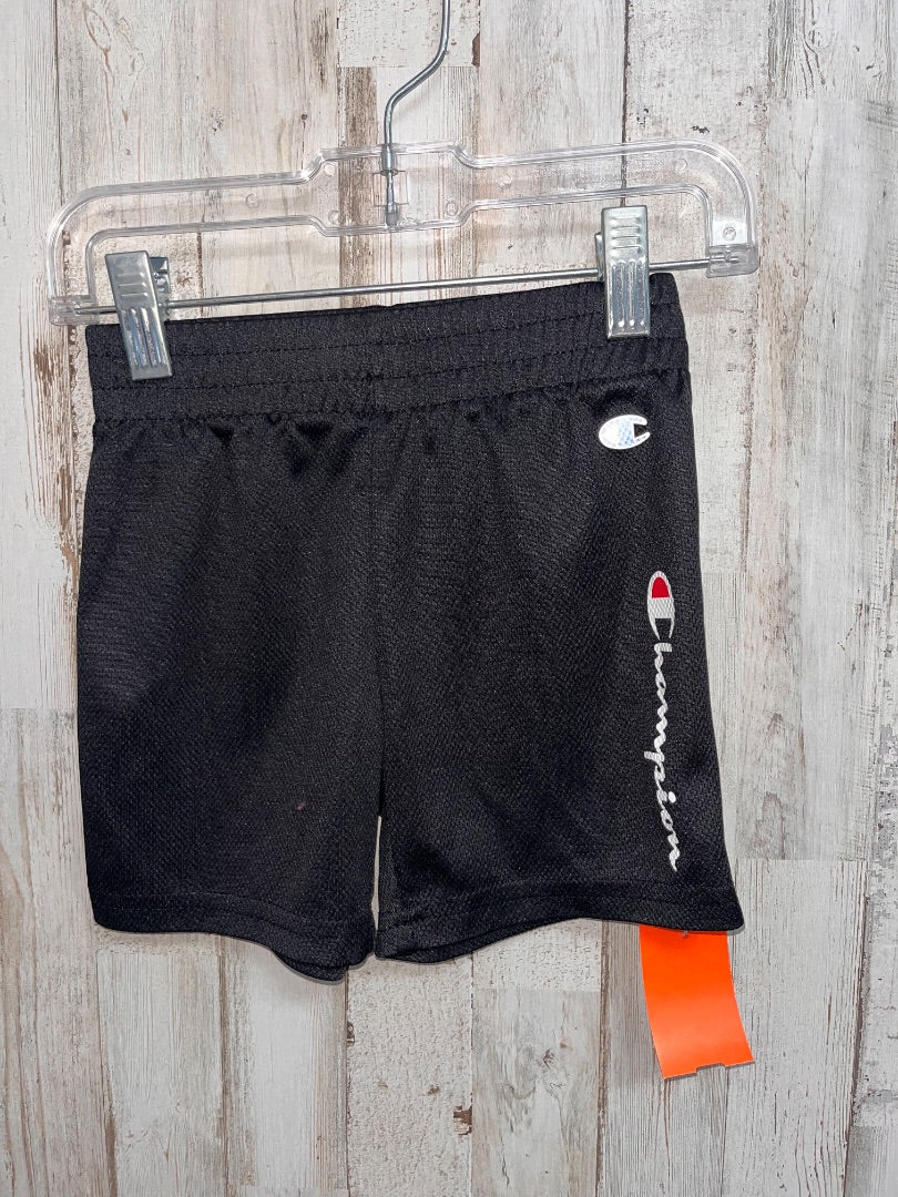 BLACK CHAMPION LOGO SHORTS, BOY 2T