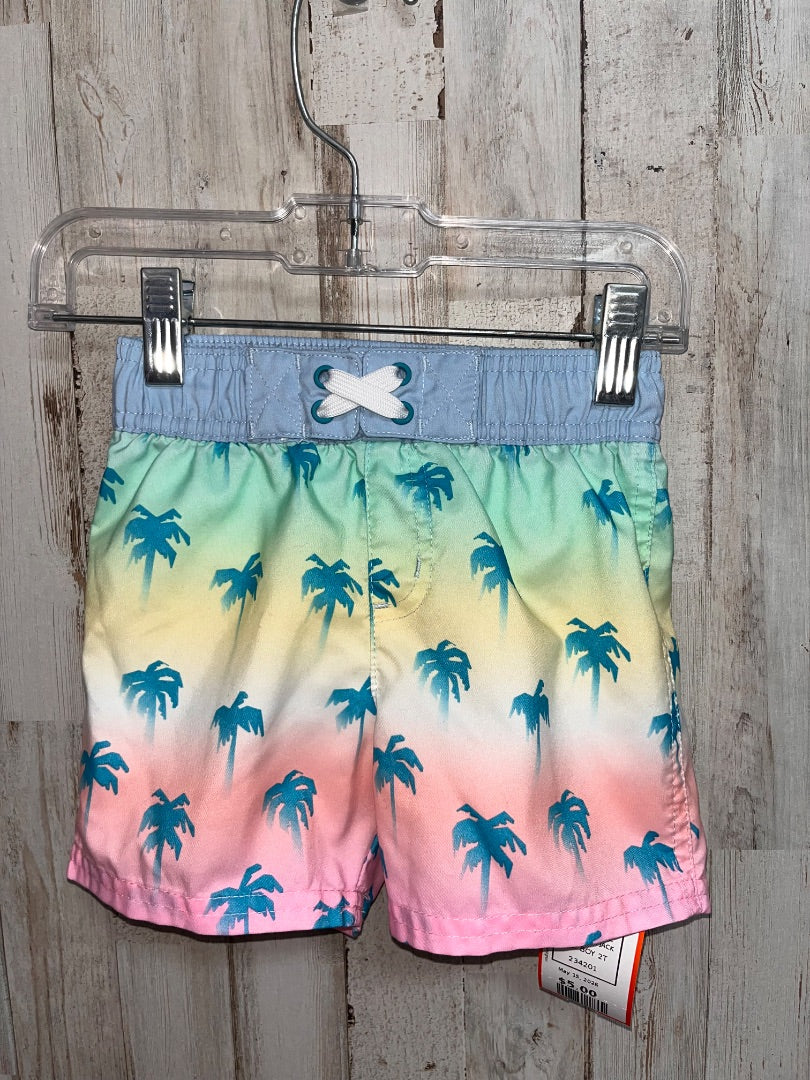 PASTEL CAT & JACK PALM TREE FADE SWIM TRUNKS, BOY 2T