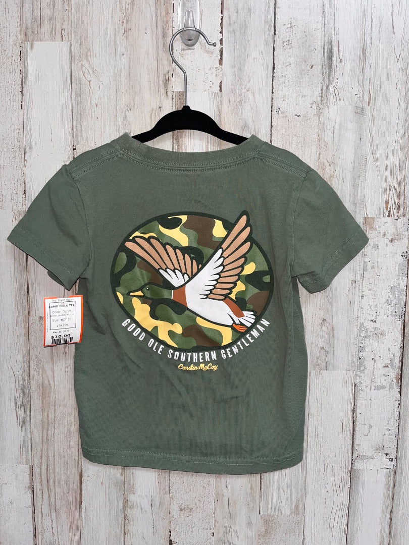 OLIVE CARDIN MCCOY CAMO DUCK TEE, BOY 2T