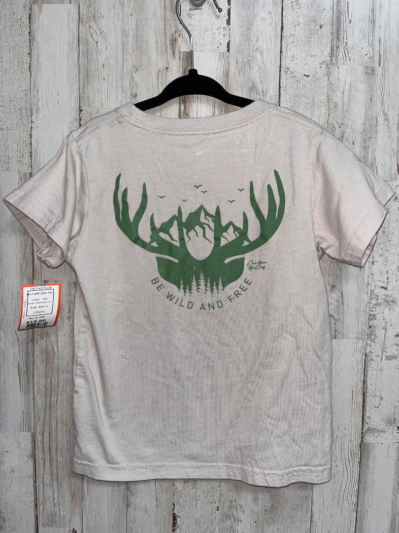 TAN CARDIN MCCOY WILD AND FREE TEE, BOY 4