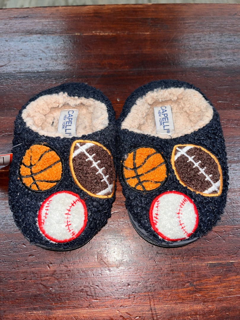 BLACK CAPELLI SPORTS HOUSE SLIPPERS, SHOES 8/9
