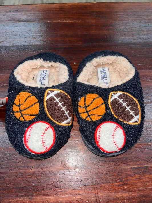 BLACK CAPELLI SPORTS HOUSE SLIPPERS, SHOES 8/9