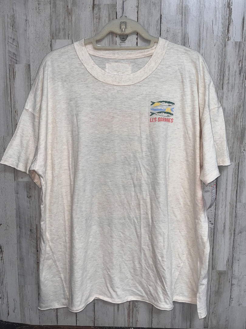 TAN AERIE FISH BOYFRIEND TEE, LADIES M