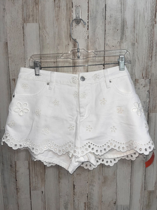 WHITE ALTARD STATE EYELIT CUT JEAN SHORTS, LADIES L