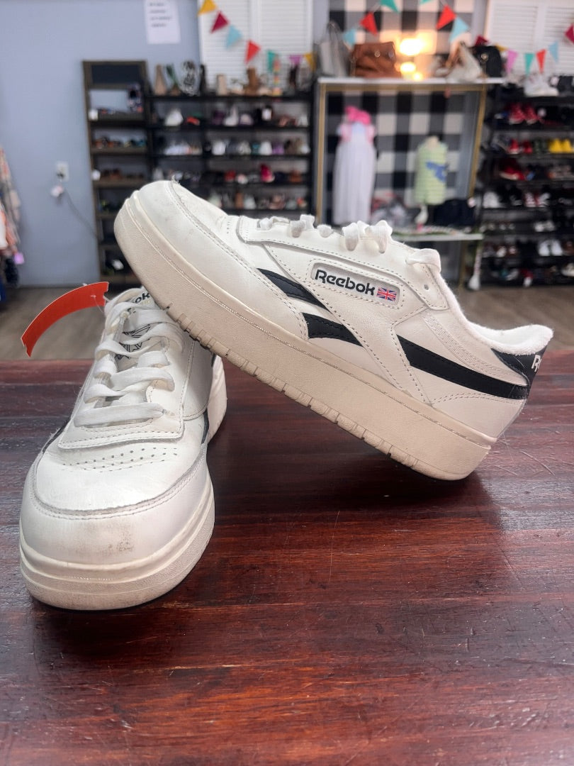 WHITE/BLACK REEBOK PLATFORM SNEAKERS, SHOES A7